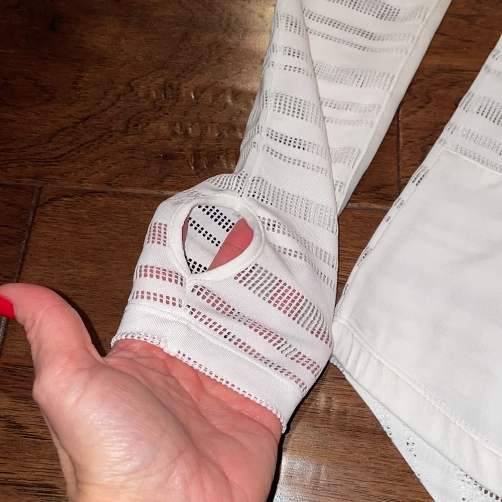 Tory Burch White Performance Long-Sleeve Top